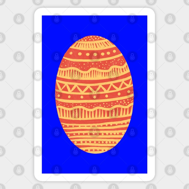 The red and yellow decorated easter egg, version 2 Magnet by iulistration